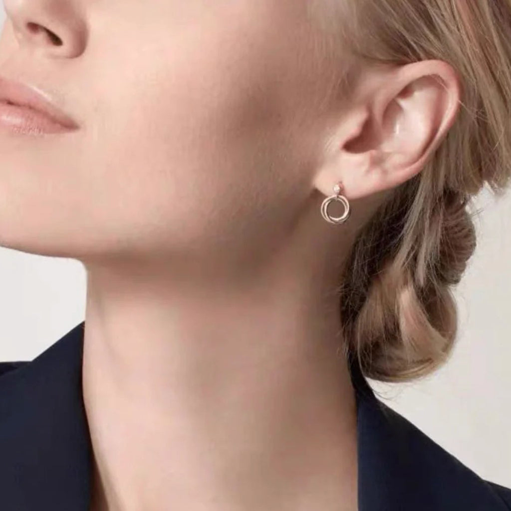 [Love's Uplift]TRINITY ON DIAMOND  EARRINGS