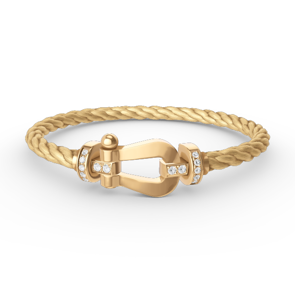 [Love's Uplift]FORCE LARGE HORSESHOE HALF DIAMOND BRACELET GOLD