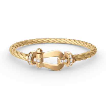 [Love's Uplift]FORCE LARGE HORSESHOE HALF DIAMOND BRACELET GOLD