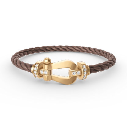 [Love's Uplift]FORCE LARGE HORSESHOE HALF DIAMOND BRACELET GOLD