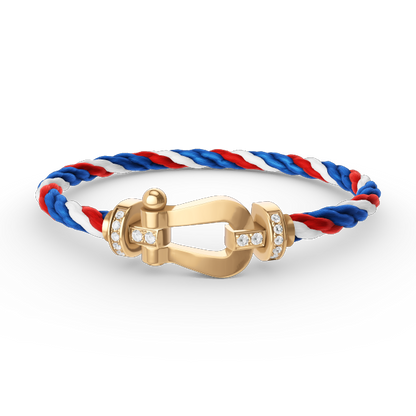 [Love's Uplift]FORCE LARGE HORSESHOE HALF DIAMOND BRACELET GOLD
