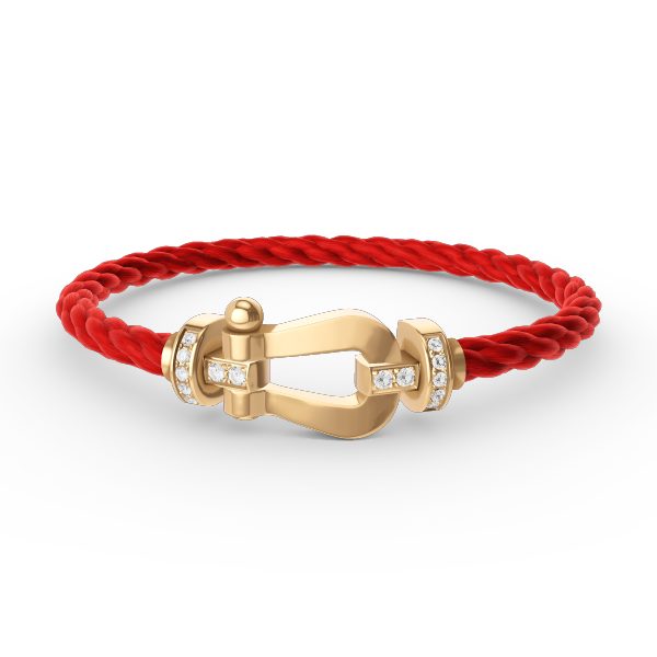 [Love's Uplift]FORCE LARGE HORSESHOE HALF DIAMOND BRACELET GOLD