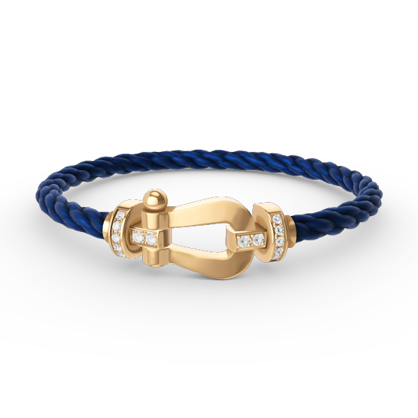 [Love's Uplift]FORCE LARGE HORSESHOE HALF DIAMOND BRACELET GOLD