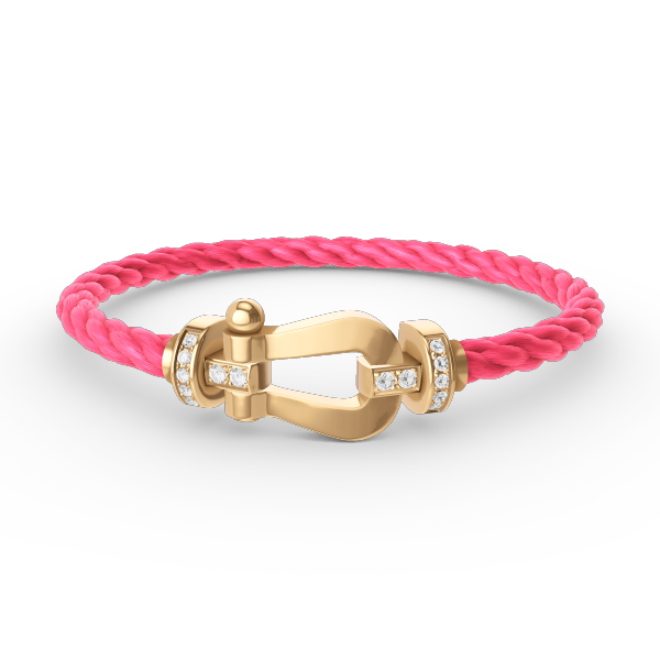 [Love's Uplift]FORCE LARGE HORSESHOE HALF DIAMOND BRACELET GOLD