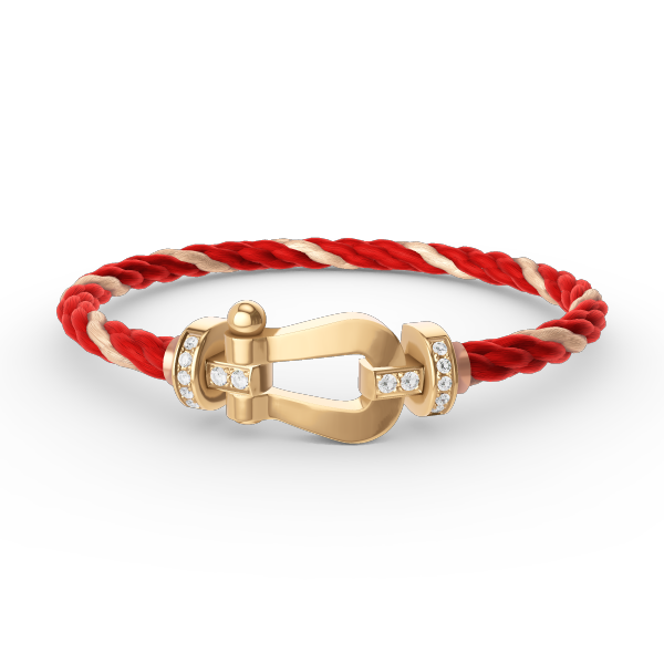 [Love's Uplift]FORCE LARGE HORSESHOE HALF DIAMOND BRACELET GOLD