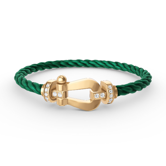 [Love's Uplift]FORCE LARGE HORSESHOE HALF DIAMOND BRACELET GOLD