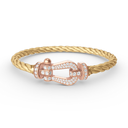 [Love's Uplift]FORCE LARGE HORSESHOE FULL DIAMOND BRACELET ROSE GOLD
