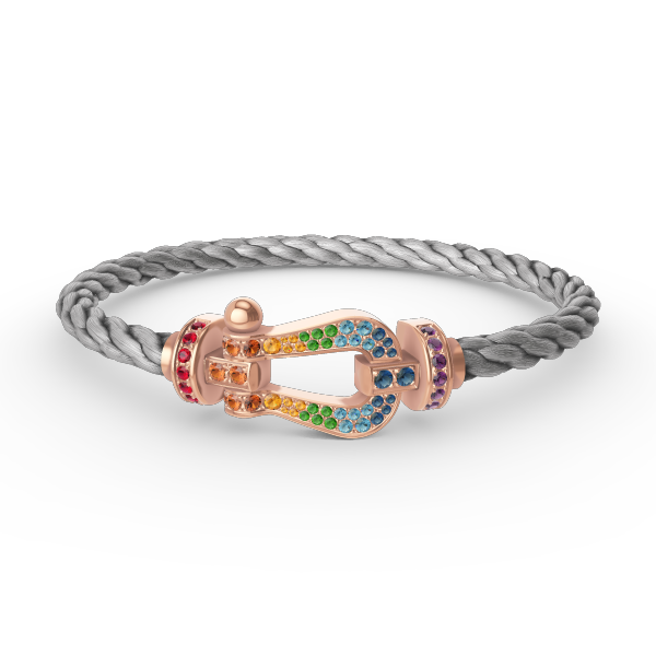 [Love's Uplift]FORCE LARGE HORSESHOE  COLORED DIAMOND BRACELET ROSE GOLD