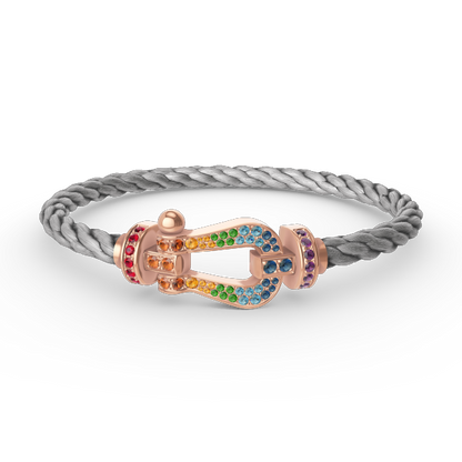 [Love's Uplift]FORCE LARGE HORSESHOE  COLORED DIAMOND BRACELET ROSE GOLD