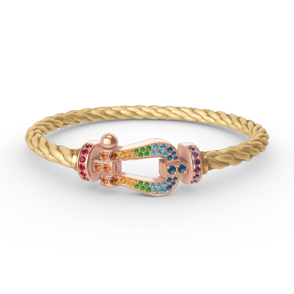 [Love's Uplift]FORCE LARGE HORSESHOE  COLORED DIAMOND BRACELET ROSE GOLD
