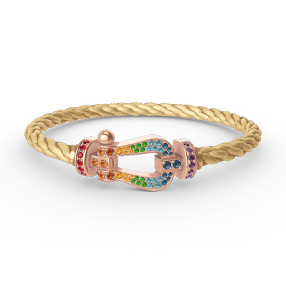 [Love's Uplift]FORCE LARGE HORSESHOE  COLORED DIAMOND BRACELET ROSE GOLD