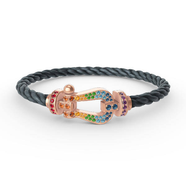 [Love's Uplift]FORCE LARGE HORSESHOE  COLORED DIAMOND BRACELET ROSE GOLD