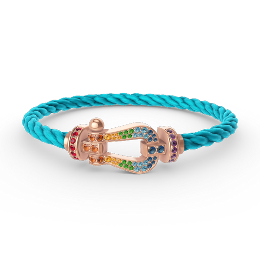 [Love's Uplift]FORCE LARGE HORSESHOE  COLORED DIAMOND BRACELET ROSE GOLD