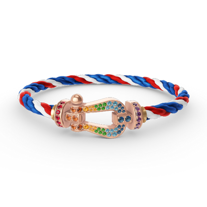 [Love's Uplift]FORCE LARGE HORSESHOE  COLORED DIAMOND BRACELET ROSE GOLD