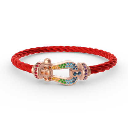 [Love's Uplift]FORCE LARGE HORSESHOE  COLORED DIAMOND BRACELET ROSE GOLD