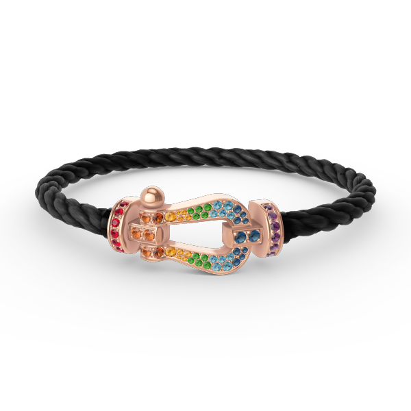 [Love's Uplift]FORCE LARGE HORSESHOE  COLORED DIAMOND BRACELET ROSE GOLD