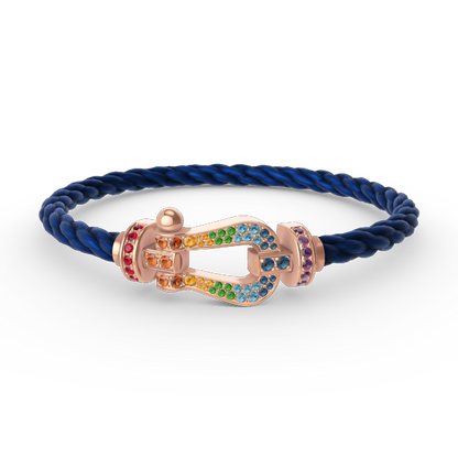 [Love's Uplift]FORCE LARGE HORSESHOE  COLORED DIAMOND BRACELET ROSE GOLD