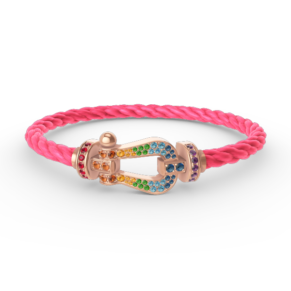 [Love's Uplift]FORCE LARGE HORSESHOE  COLORED DIAMOND BRACELET ROSE GOLD