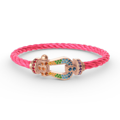 [Love's Uplift]FORCE LARGE HORSESHOE  COLORED DIAMOND BRACELET ROSE GOLD
