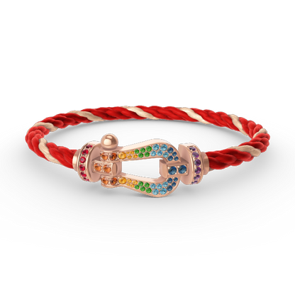 [Love's Uplift]FORCE LARGE HORSESHOE  COLORED DIAMOND BRACELET ROSE GOLD