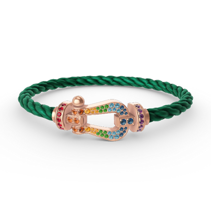 [Love's Uplift]FORCE LARGE HORSESHOE  COLORED DIAMOND BRACELET ROSE GOLD