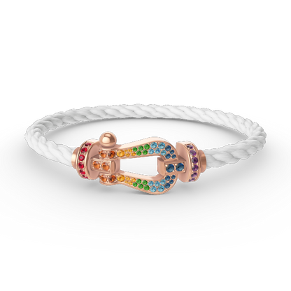 [Love's Uplift]FORCE LARGE HORSESHOE  COLORED DIAMOND BRACELET ROSE GOLD