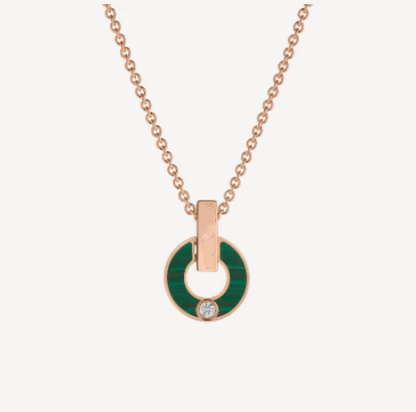 [Love's Uplift]GARI NECKLACE PINK GOLD MALACHITE