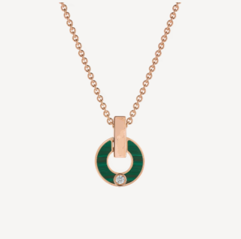[Love's Uplift]GARI NECKLACE PINK GOLD MALACHITE