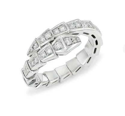 [Love's Uplift]SERPENTI RING SILVER DIAMOND PAVED 4MM
