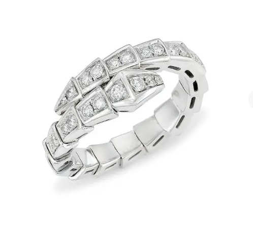 [Love's Uplift]SERPENTI RING SILVER DIAMOND PAVED 4MM