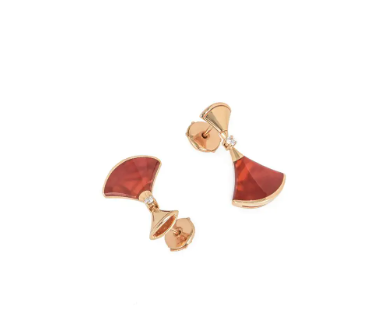 [Love's Uplift]DREAM Carnelian PINK GOLD EARRINGS
