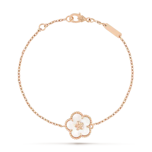 [Love's Uplift]LUCKY WHITE MOP PLUM BLOSSOM  BRACELET