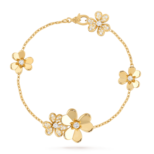 [Love's Uplift]FRIVOLE GOLD 5 FLOWERS BRACELET