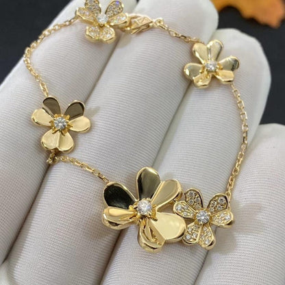 [Love's Uplift]FRIVOLE GOLD 5 FLOWERS BRACELET