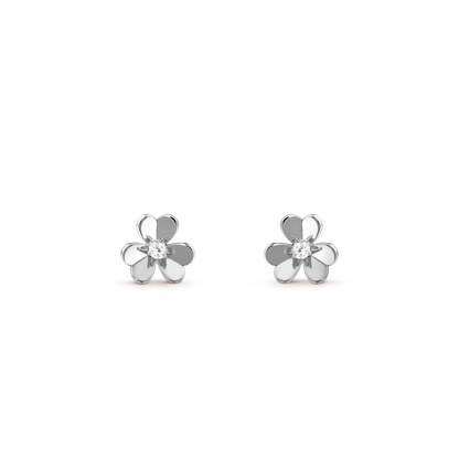 [Love's Uplift]FRIVOLE MINI SILVER FLOWER EARRINGS