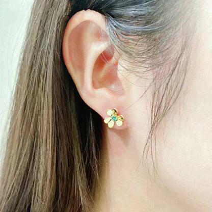 [Love's Uplift]FRIVOLE  FLOWER MALACHITE EARRINGS