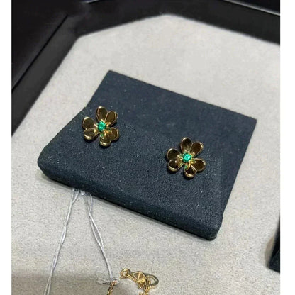 [Love's Uplift]FRIVOLE  FLOWER MALACHITE EARRINGS