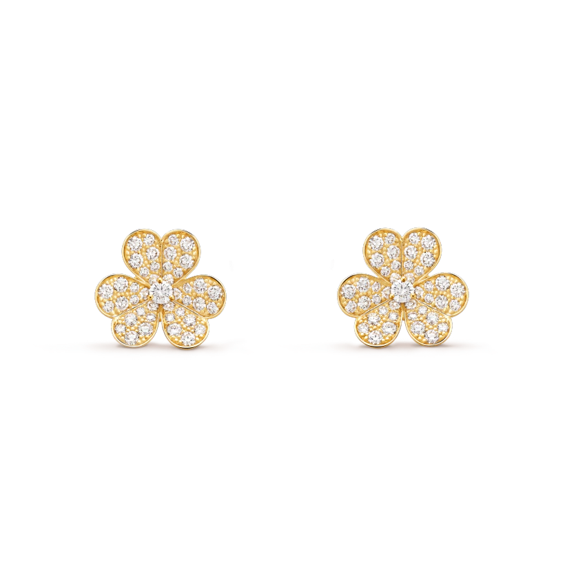 [Love's Uplift]FRIVOLE GOLD FLOWER DIAMOND EARRINGS