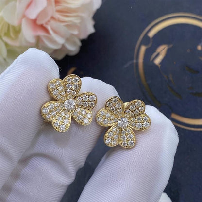 [Love's Uplift]FRIVOLE GOLD FLOWER DIAMOND EARRINGS