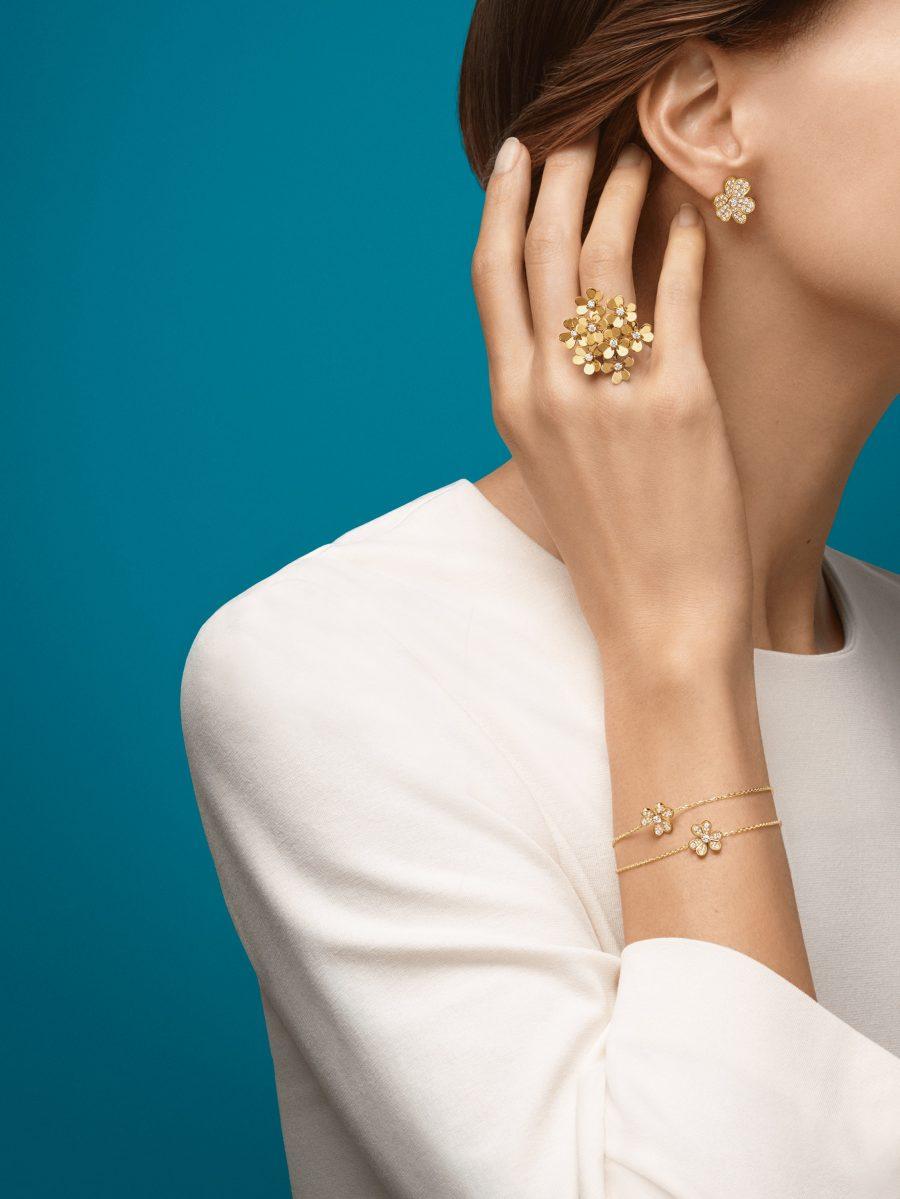 [Love's Uplift]FRIVOLE GOLD FLOWER DIAMOND EARRINGS