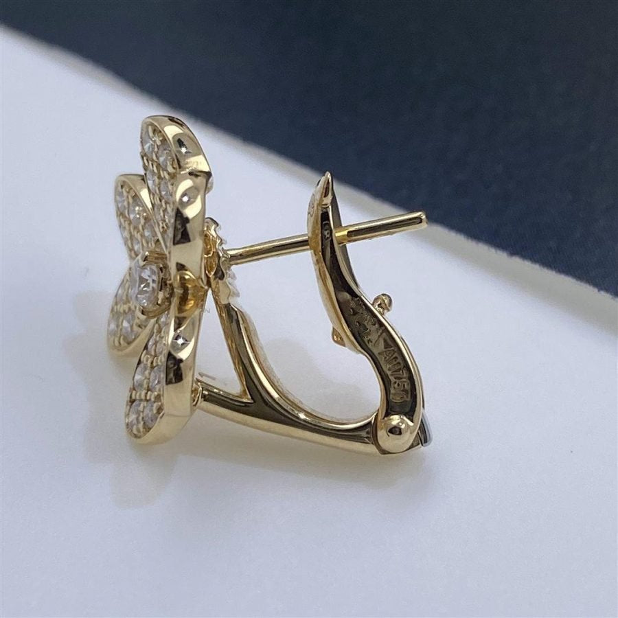 [Love's Uplift]FRIVOLE GOLD FLOWER DIAMOND EARRINGS