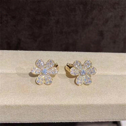 [Love's Uplift]FRIVOLE GOLD FLOWER DIAMOND EARRINGS