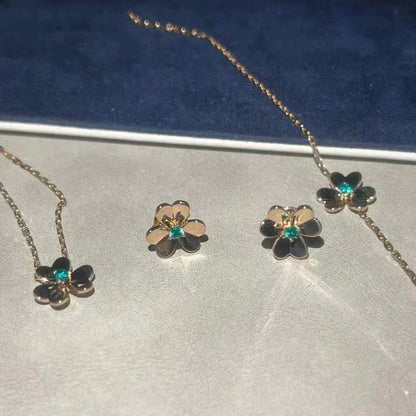 [Love's Uplift]FRIVOLE  FLOWER MALACHITE EARRINGS