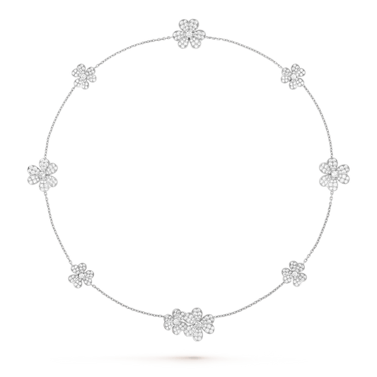 [Love's Uplift]FRIVOLE SILVER 9 FLOWERS NECKLACE