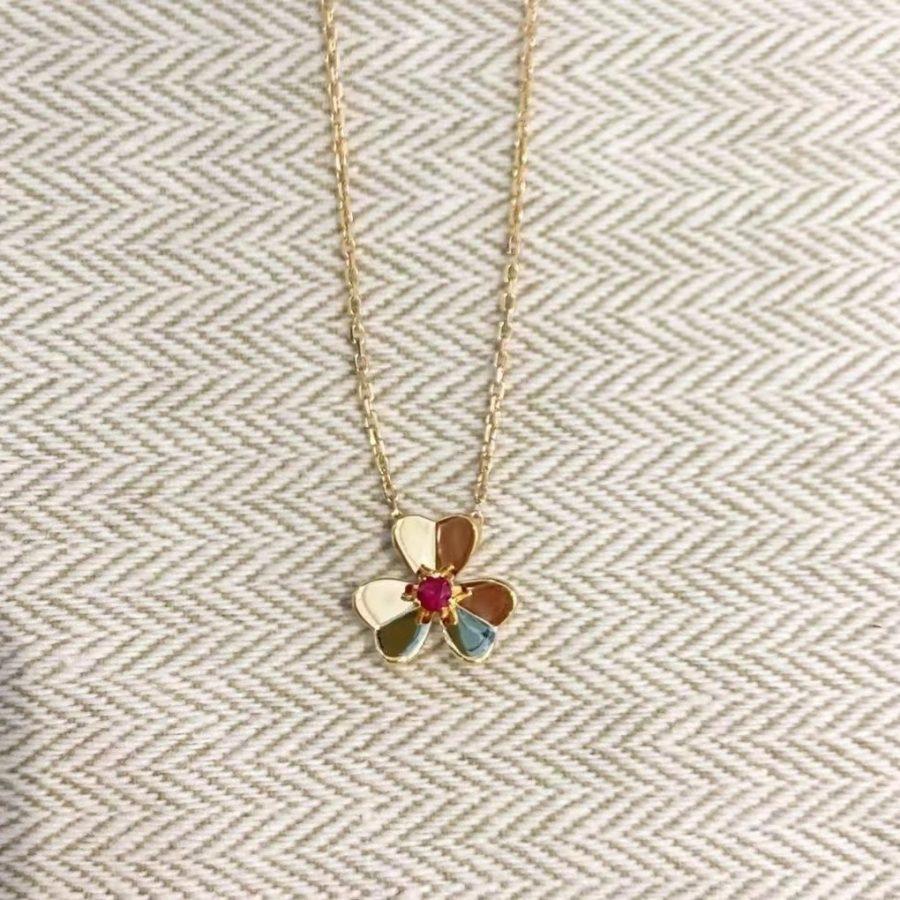 [Love's Uplift]FRIVOLE GOLD FLOWER NECKLACE
