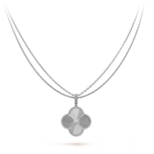 [Love's Uplift]CLOVER 25MM SILVER BIG CLOVER NECKLACE