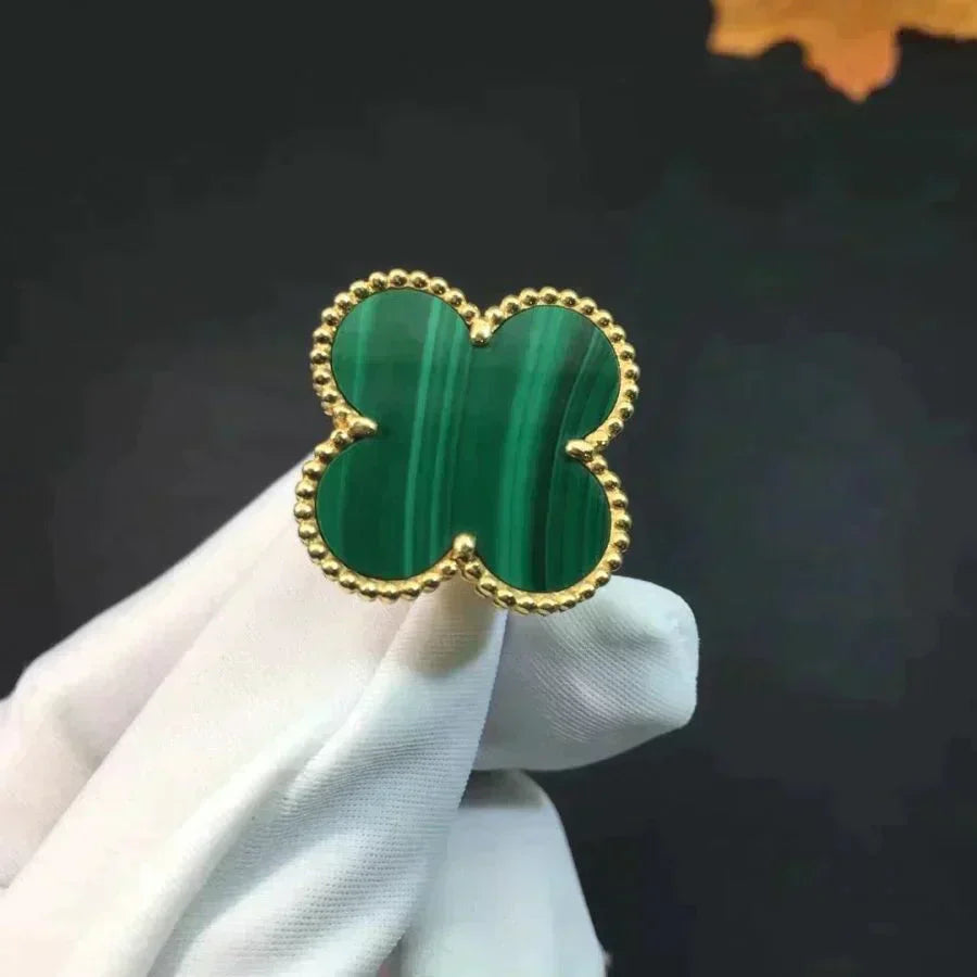 [Love's Uplift]CLOVER MALACHITE RING
