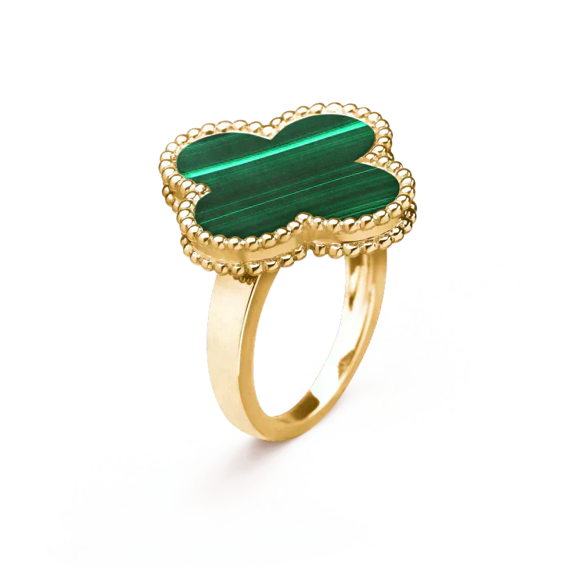 [Love's Uplift]CLOVER MALACHITE RING