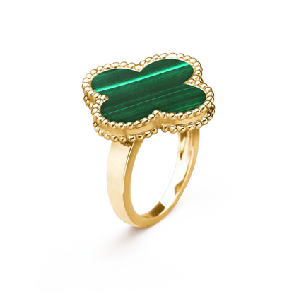 [Love's Uplift]CLOVER MALACHITE RING