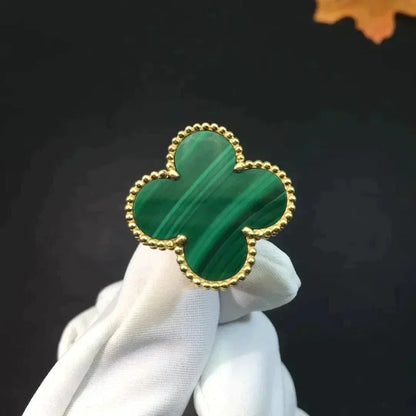 [Love's Uplift]CLOVER MALACHITE RING